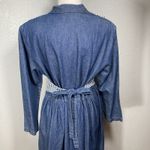 Prairie Cottagecore Denim Dress L Womens Blue Embroidered Garden Vest Donna USA Size L Photo 7