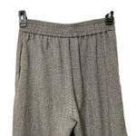 ZARA  Black/ White Herringbone Wide Leg Pants Small Elastic Waist Dress Trousers Photo 5