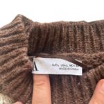 ZARA Brown Ivory Striped Oversized Slouchy Wool Crewneck Knit Sweater Size L Photo 10