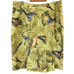 Muse Linen Sequined Parakeets & Butterflies Straight Skirt Green Size 14 Photo 14