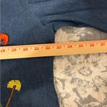 Haband Blue Denim Jacket with Colorful Floral Embroidery Size L Photo 3