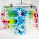 Crown & Ivy Crown Ivy Plus Size 16 Shorts Rainbow Bright Tie Dye Handmade Cotton 5 Inch 1399 Photo 1