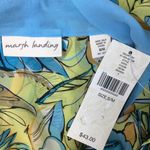 Marsh Landing  Blue & Yellow Floral Open Kimono NEW S Photo 6