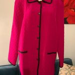 Diane Von Furstenberg  Pink 100% Silk Quilted Light Jacket Pockets Coat M Medium Photo 0