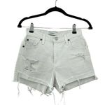 Pistola High Waist Distresssed White Mini Denim Shorts Sz 24 Photo 0