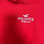 Hollister Red Floral Sleeve Hoodie California Logo Cozy Winter Casual M Photo 6