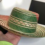 Wayuu NEW Handwoven Sun Hat Boho Artisan Unique One of a Kind Green Red Outdoor Photo 5