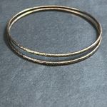 Women’s vintage dainty set of 2 gold tone patterned‎ bangle bracelets one size Photo 4