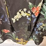Chico's  Black Floral Sheer Ruffle Puffy Whimsigoth Fairy Boho Shirt Women Size 10 Photo 8