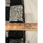 VTG Maurada Sequin Checkered Top Womens XL Black Silver Knit Glam Party Sweater Photo 7