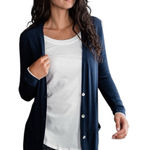 YALA LESLIE LONG SLEEVE OVERSIZE BAMBOO CARDIGAN SLOUCH POCKETS‎ BLUE WOMEN S/M Photo 0