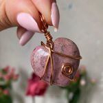 Handmade Rhodonite Crystal heart pendant  Photo 0