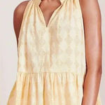 Apiece Apart Ruffled Sleeveless Peplum Blouse Casual Summer Top Yellow Size S Photo 0