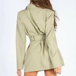 LIONESS NEW  Steinway Green Belted Tailored Collar Jacket Mini Blazer Dress Sz XS Photo 4