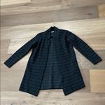 Chiaramente Made In Italy Cardigan Sweater Wool Blend Black & Gray Open Front S Photo 1