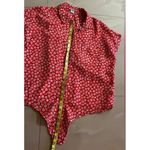 Old Navy Women's Linen Blend Top Red White Blue Front Tie Short Sleeve Med EUC Photo 12