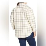 Treasure & Bond NWT$129 Treasure Bond Womens Plaid Puff Sleeve Shirt Jacket Ivory Carsonpane XL Photo 2