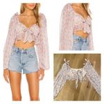 Tularosa Bristol Chiffon Floral Crop Top in Ivory Rose Blooms Size M Photo 1