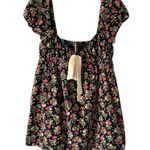 Free People Gaia Print Floral Tunic Mini Dress Black Corduroy size small Photo 3