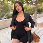 NWOT Stretch Ribbed Onepiece Jumpsuit Onesie Size Medium in Black Photo 1