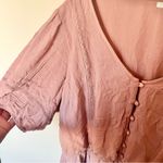 Maurice's Maurice’s Light Pink Button Front Puff Sleeve Mini Dress Feminine Romantic XXL Photo 3