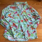 ICIKULS long sleeve floral print swim top size large Blue Photo 0