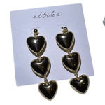 Ettika  Gold Tone Triple Heart Dangle Drop Statement‎ Earrings Photo 0
