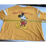 Disney WALT  WORLD MICKEY MOUSE YELLOW CROPPED SWEATSHIRT SIZE XL PRE-OWNED‎ Photo 3