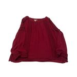 Bass size small burgundy lace trim cold shoulder bell sleeve flowy blouse EUC Photo 4