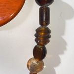 Venetian Style Italian Murano Glass Bead Necklace Brown Photo 7
