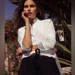 ADAY Something Borrowed Shirt in Breton Stripes Size Small White Photo 1