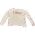 Beach Coastal Knit Sweater Cream and Pink Colorblock Pullover Lightweight S Photo 1