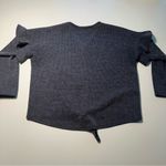 Peach Love California HEATHER BLUE RUFFLE SLEEVE FAUX BUTTON SWEATER TOP SIZE S Photo 2