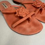 Manolo Blahnik Coral Suede Rosette Toe‑Loop Sandals, EU 39 (US 8‑8.5) Elegant Photo 3