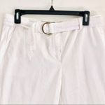 Liz Claiborne Bermuda Shorts Audra 8 D-Link Belted White Summer Nautical Boating Photo 2