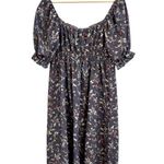 Inspired Hearts Floral Milkmaid Dress Sz XL Puff Sleeves Prairie Cottage Peasant Blue Photo 2