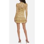 Saylor Adria Minidress Women's Large Gold Lace Long Sleeve High Neck Tiered NWT Photo 12