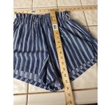 SheIn Women’s Size Small Short Shorts Loose Fit Elastic Waist Blue/White Stripe Photo 3