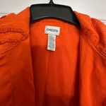 Chico's Embroidered Women's Orange jacket is a size 3. Photo 2