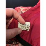 Becca One Piece Swimsuit Womens Medium Orange Floral One Shoulder Cutout Back Photo 5