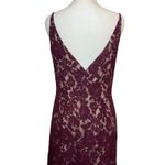 Jasmine Belsoie Burgundy Floral Lace Sleeveless V Photo 3