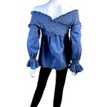 ASOS Off the Shoulder Denim Blouse Photo 7