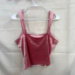 Wild Fable NEW women's pink velour bow trendy thick strap cropped tank top large Photo 5