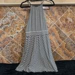 Elle NWT Women’s  Knit Black and White Striped Halter Dress Size Medium Photo 1