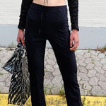 Saks Potts Pants Black Lissi Logo Jacquard High Rise Straight Leg Pants Size 1 Photo 0