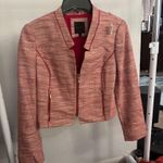 The Limited NEW Womens  Jacket Zip Blazer Red Woven Gold Metallic Size L Photo 1