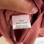 Eileen Fisher - Ballet Neck Coral Shirt Dress Sandwash Silk Twill Roll Up Sleeve Photo 4