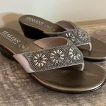 Italian Shoemakers  Treena Wedge Thong Sandals Women’s Size 11 Embellished Italy Photo 0
