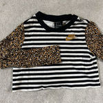 Nike  Striped/‎ Leopard Print Sleeves Long Sleeve Crop Women's Size S Photo 0