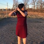 Rue 21 Burgundy T-Shirt Dress Photo 3